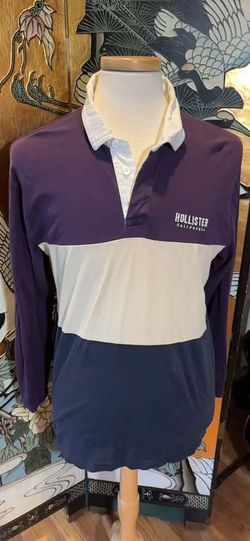 Hollister rugby shirt purple white navy
