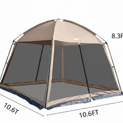 10.6x10.6 Ft Screen House Tent - Instant Pop Up Mesh Canopy Shelter with Waterproof & Sunshade Roof