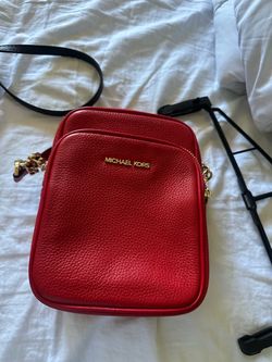 Michael Kors Red Leather Crossbody Bag