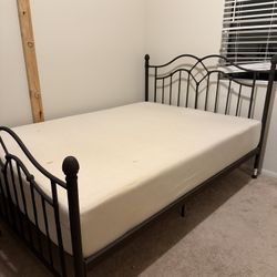 Full-size Frame + Mattress Like New 