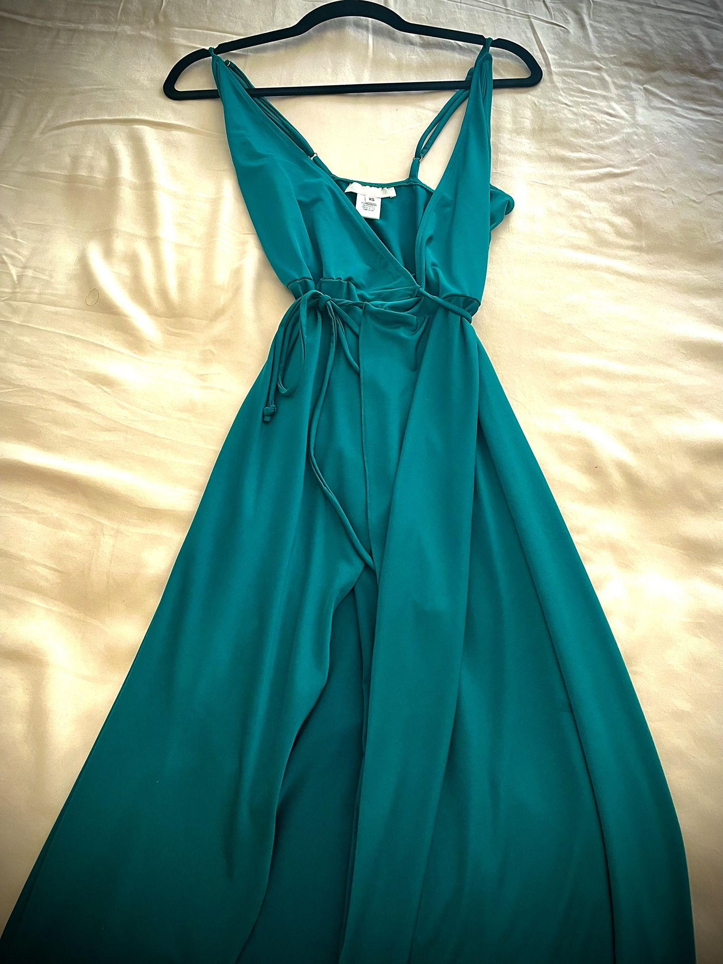 Designer Dress By TwoBirds; the Lily line, Emerald Green, XS