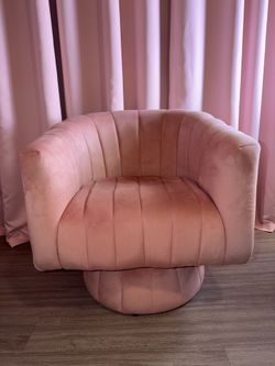 Kromax Swivel Accent Chair (Light pink)