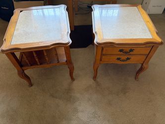 Vintage hardwood end tables