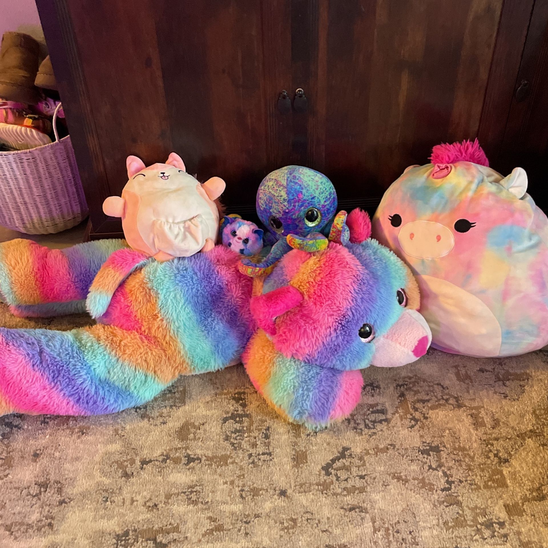 Abundance Of Stuffed Animals + Pokémon Blanket