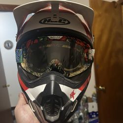 HJC MX2 Dirt Bike Helmet Size M w/ Bollfo Goggles
