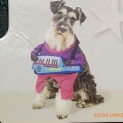 New dog size x-large retro 80s keyboard guitarist costume 