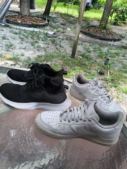 Black Shoes White Air Force Ones