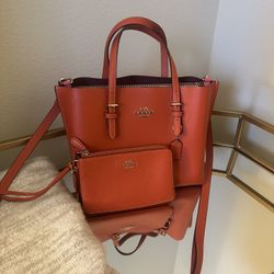 Coach Bag + Wallet Set – Bright Orange Beauty!