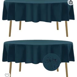 Sixteen 90” Peacock Table Cloths