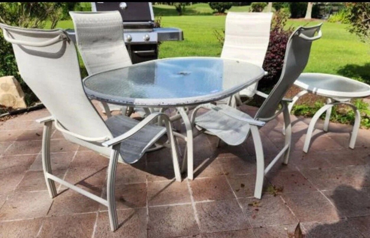 Aluminum patio set.