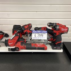 Milwaukee Tool Set Of 7 Tools And 2 Battery’s 