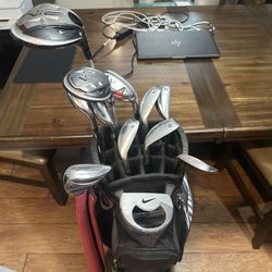 Nike golf clubs set Nike slingshot irons Nike vrs driver wood hybrid Nike putter Taylormade bag