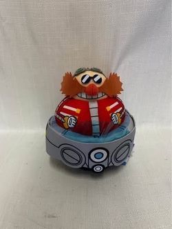 This image features a 8-inch plush collectible of Dr. Eggman from the Sonic the Hedgehog series, man