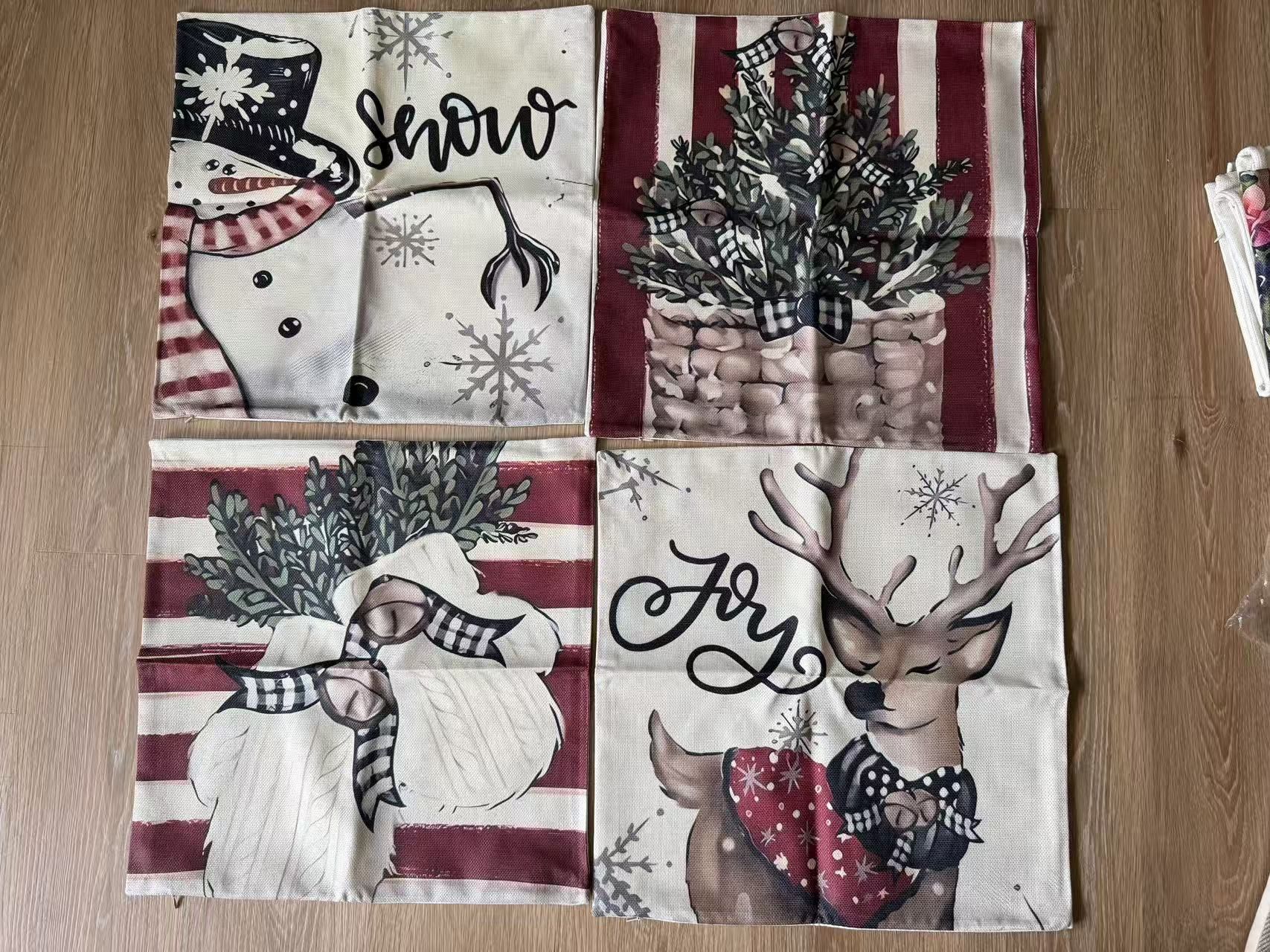 Outdoor Throw Pillow Case Christmas