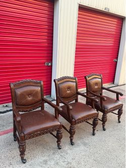 3 Solid Wood Rolling Accent Chairs-Delivery Available!