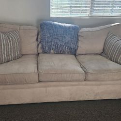 White/ Beige Drexel Couch For Sale