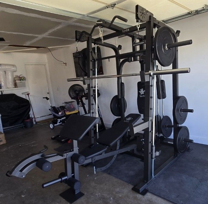 Smith Machine 2001 | Multi-Use Adj Bench | Gym Equipment | Fitness | Squat Rack | Excercise |🔴WEIGHTS AND BARBELL SOLD SEPARATELY 🔴 FREE DELIVERY 🚚
