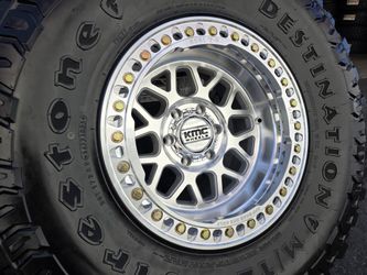 17" KMC Km235 Granade beadlocks w- 35" Firestone M/T  tires