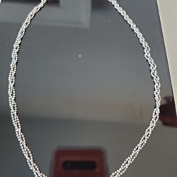 925 Italian Sterling Silver Necklace 3 Layers