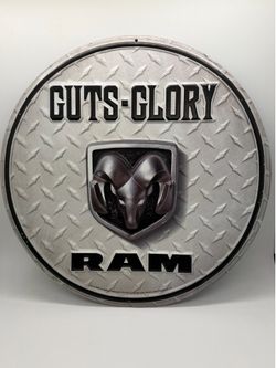 Ram Guts-Glory Metal Sign