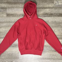 Vintage 90s Champion Reverse Weave Hoodie Red Micro Logo
