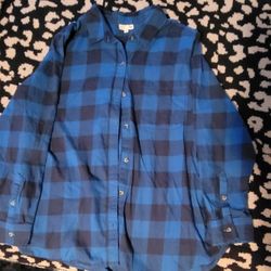 SO Blue and Black Casual Button Down Shirt