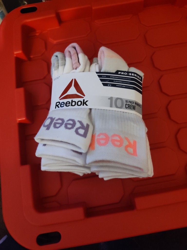 Reebok 10 Pack Ladies Crew Socks