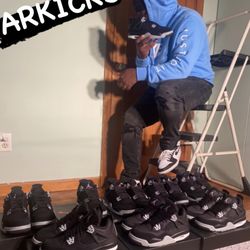 Jordan 4 Retro Black Canvas 5Y,5.5Y,6Y,6.5Y,7,Y