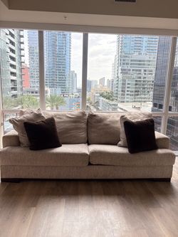 Beige Fabric Sofa