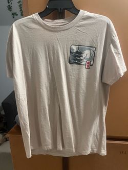 Men's Graphic Tee - Cream Pagoda Design