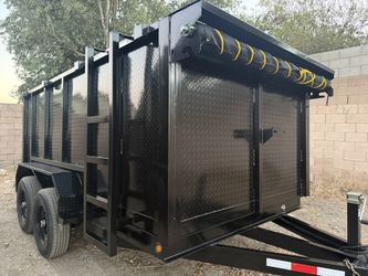 🔥New 8x4x12 Scissor Lift Hydraulic Dump Trailer With Tarp & Spare 🛞 Included 🔥
