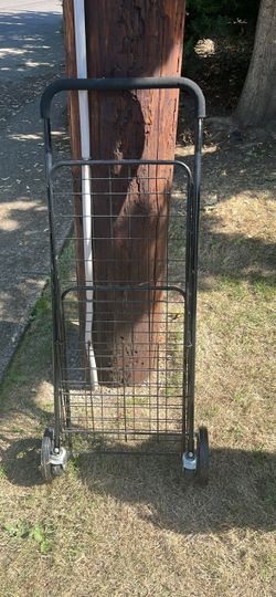 Folding Wire Shopping Cart with Wheels