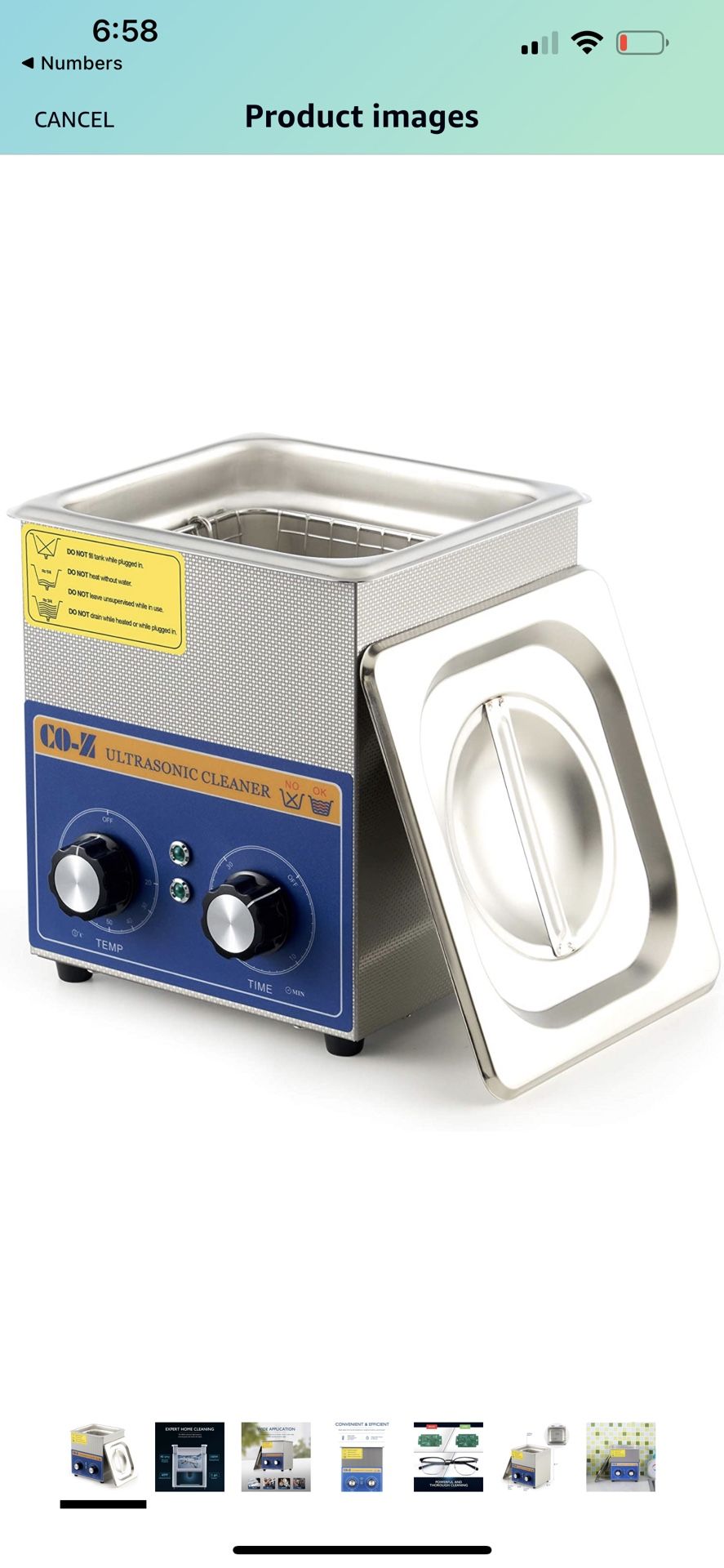 CO-Z Ultrasonic Cleaner with Heater and Timer, Half Gallon Ultrasonic Cleaning Machine, 2L Sonic Cavitation Machine with Knobs for Professional Jewelr