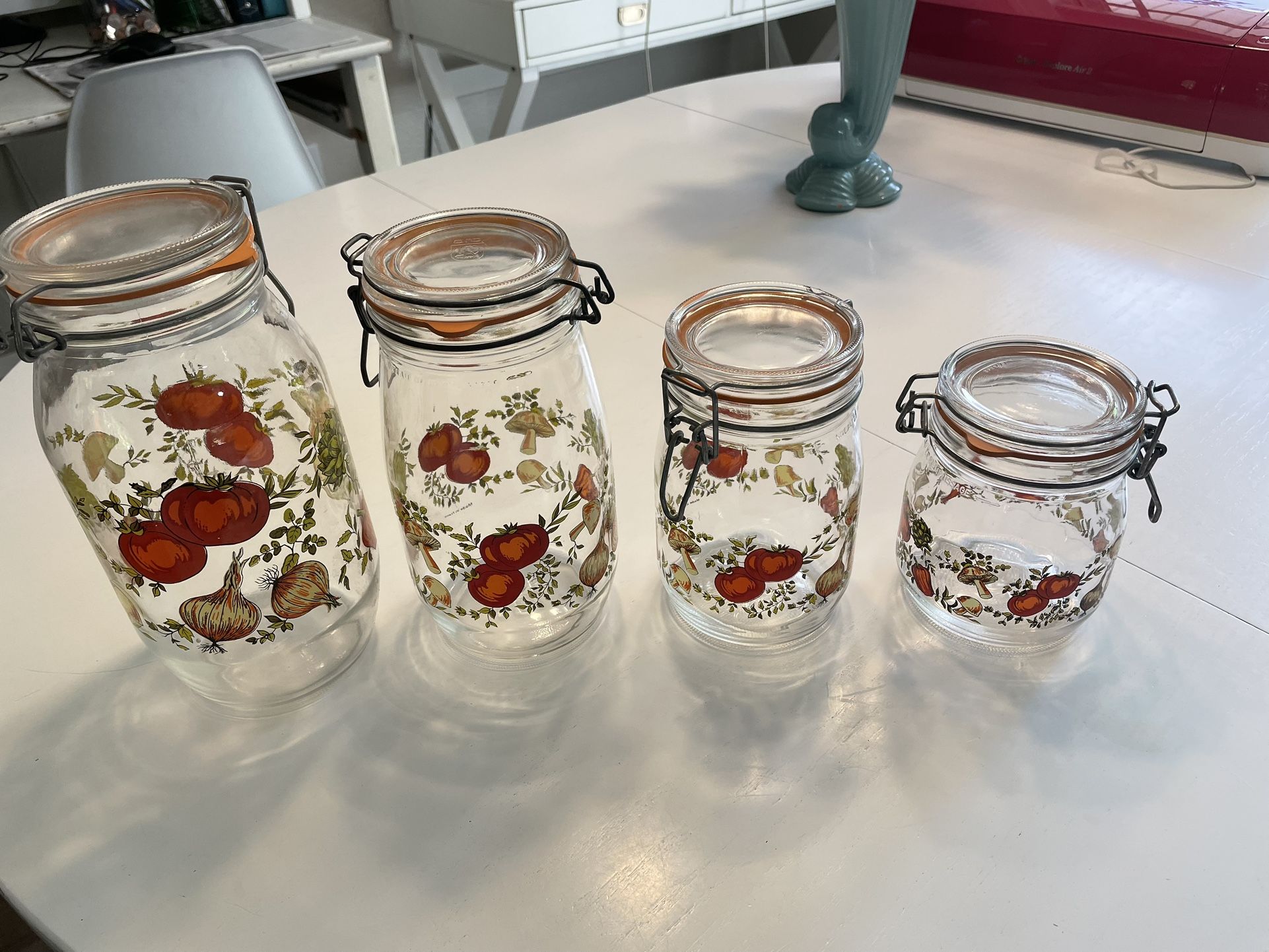 Vintage ARC Storage Jar Set from France