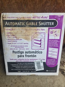 AtticAire Automatic Gable Shutter – New in Box – $40 OBO