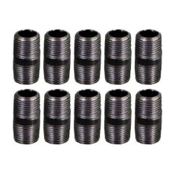 1/2" BLACK STEEL 2" LONG NIPPLE pipe 1/2 x 2 - LOT OF (10) iron