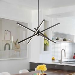 Modern Sputnik Chandeliers LED Linear Chandelier Light Black Pendant Light