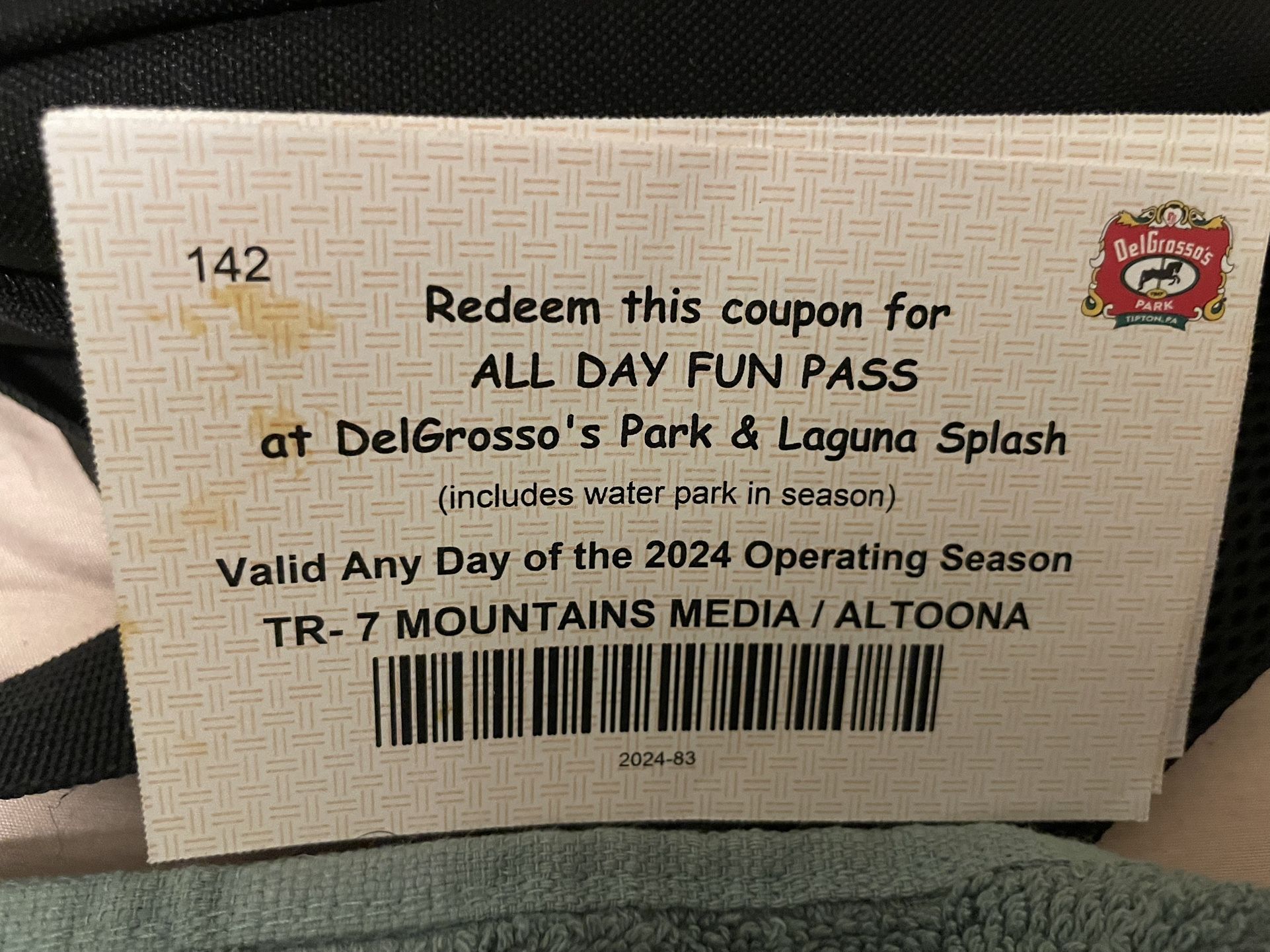 Delgrosso’s All day Fun pass