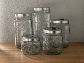 5PCS Mason Jar Kitchen Canister Set