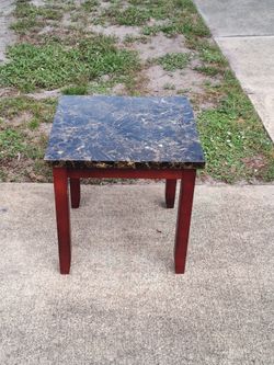 Square Side Table with Marble Type Top