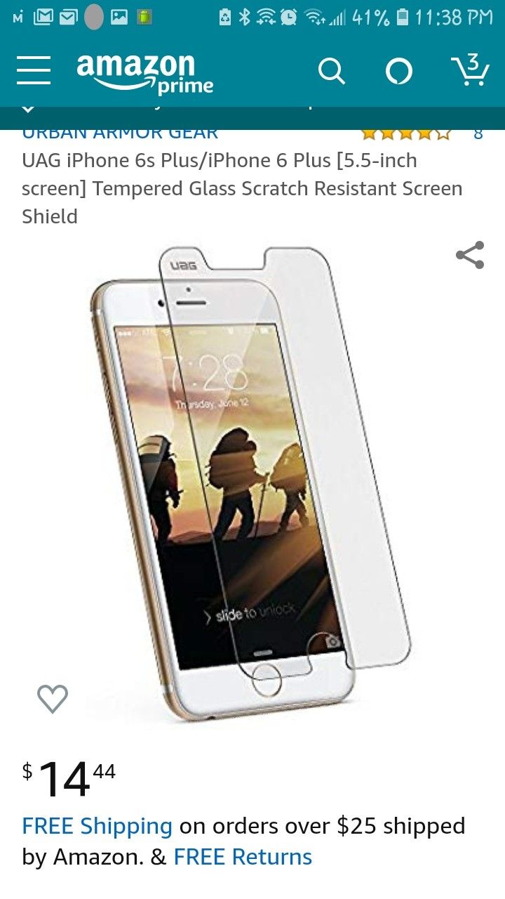 iPhone 6/6s plus Uag Tempered glass shield