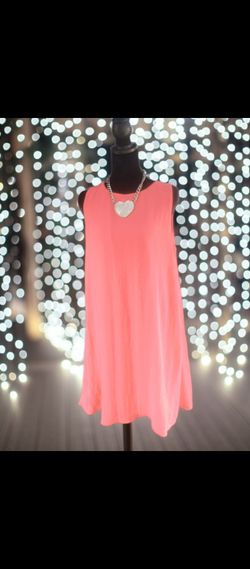 Coral Sleeveless Swing Dress