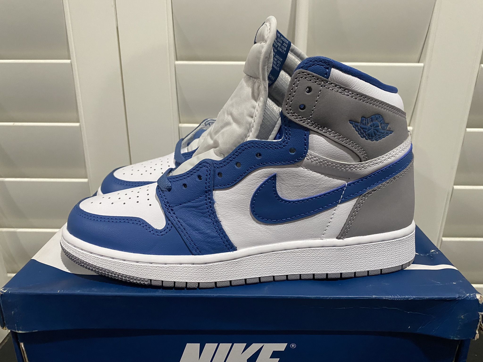 Nike Air Jordan 1 Retro High OG True Blue Grey White FD1437-410 GS 