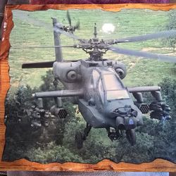 Boeing AH-64 Apache Wooden Hangable Plaque