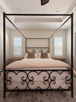 Custom Handmade California King Wrought Iron Canopy Bed – 91” – Designer Piece