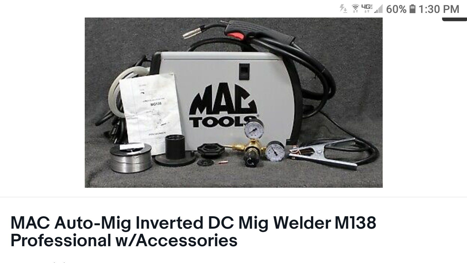 Mac Auto Mig welder Inverted DC M138