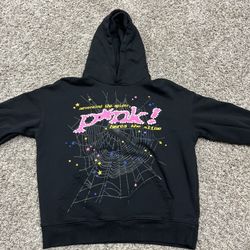 Sp5der Worldwide Hoodie Black Pink V2 Size M