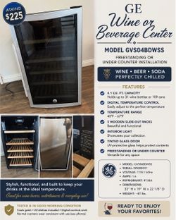 GE Wine & Beverage Center GVS04BDWSS
