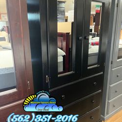 Black Solid Pine Wood 3 Drawer Dresser Wardrobe Ropero 