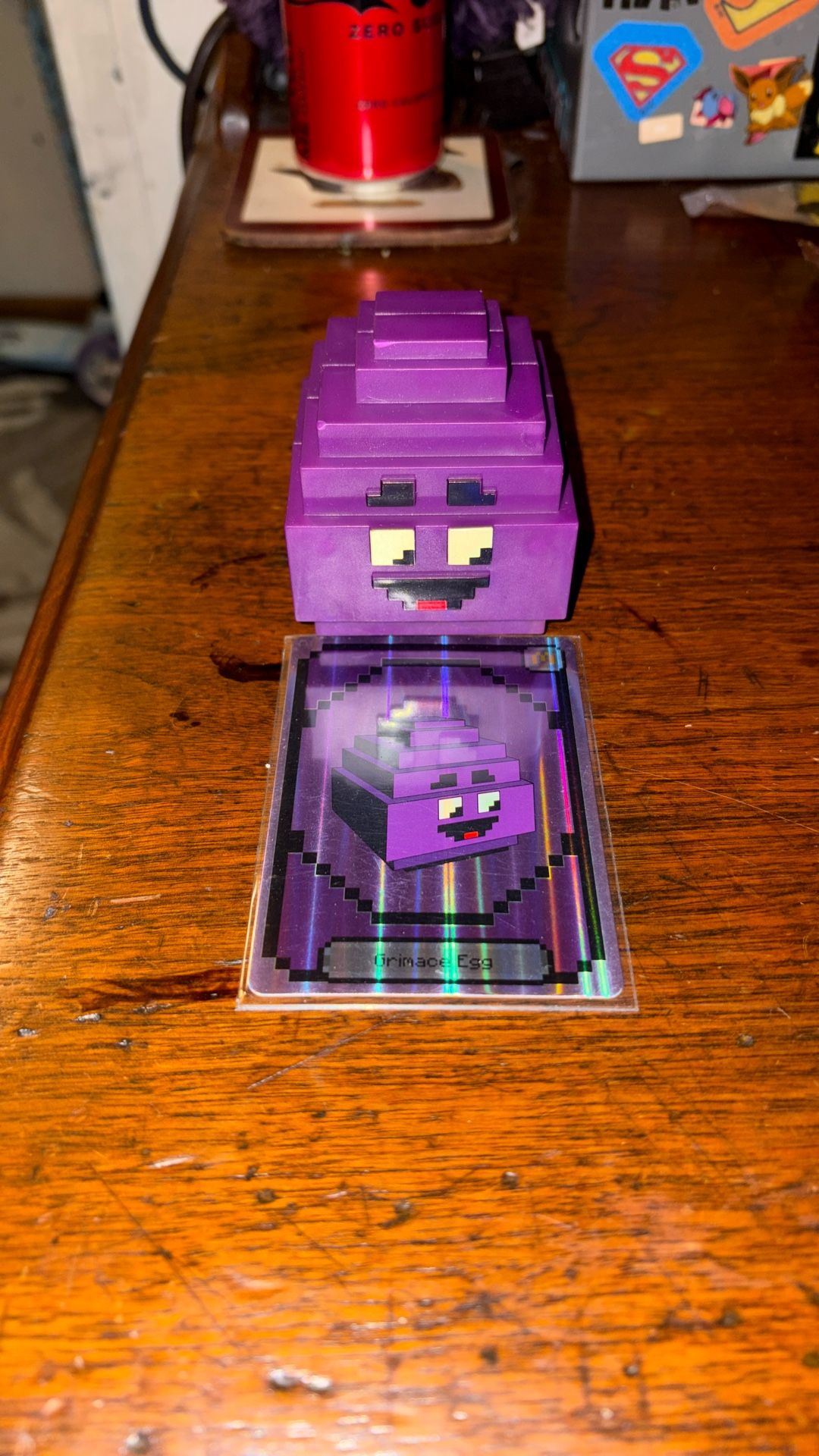 Minecraft Grimace Toy & Holographic Card W/in Game Skin